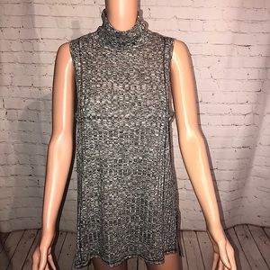 Abound gray sleeveless sweater turtleneck size medium boho basic casual